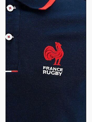 Polo azul-marinho seleção francesa de râguebi ? Coleção yannick ? Licença oficial ffr