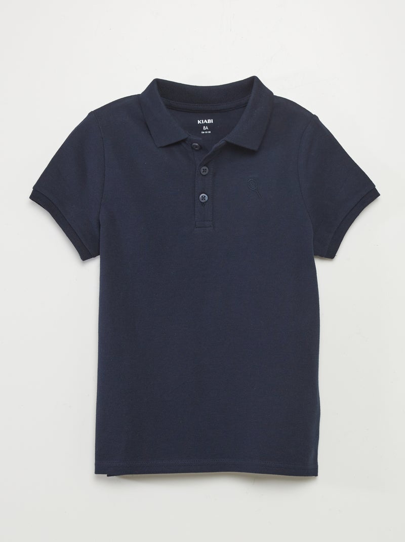 Polo básico em algodão AZUL - Kiabi