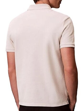Polo bege calvin klein jeans monogram pique para homem