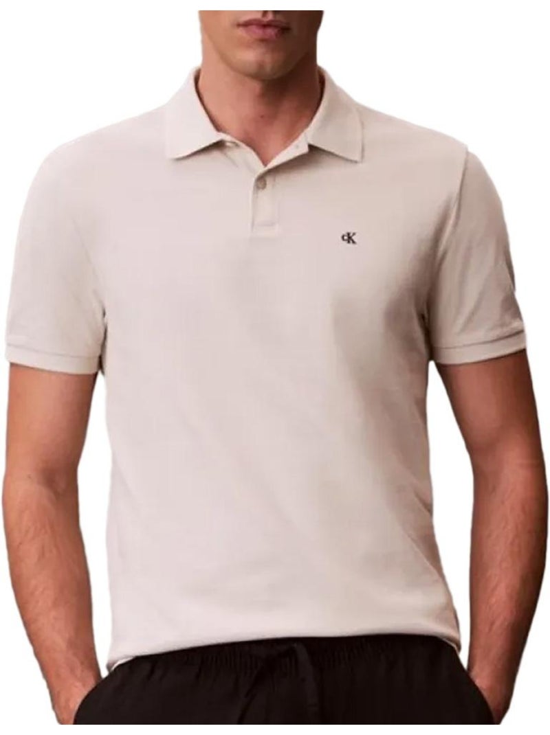 Polo bege calvin klein jeans monogram pique para homem Bege - Kiabi