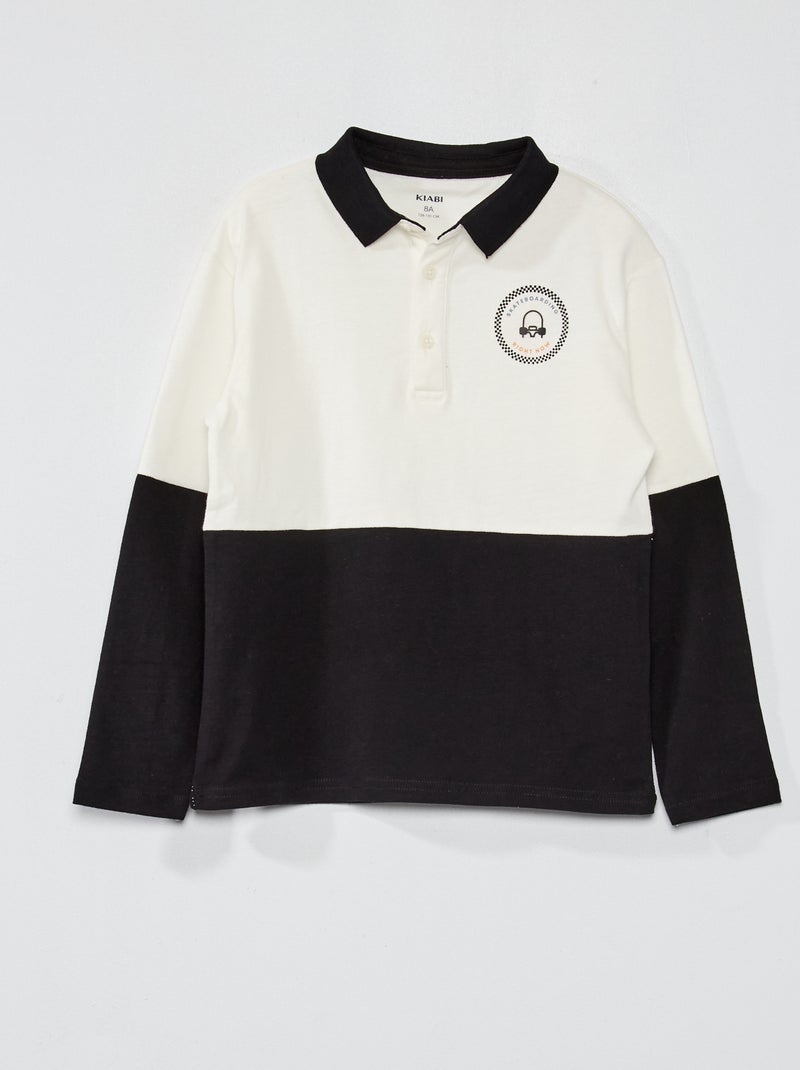 Polo bicolor BRANCO - Kiabi
