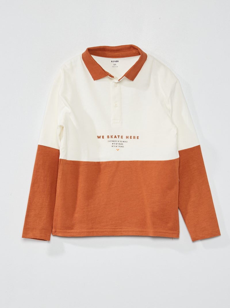 Polo bicolor BRANCO - Kiabi