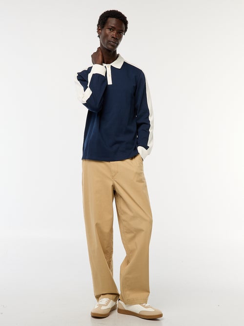 Polo bicolor de mangas compridas - Kiabi