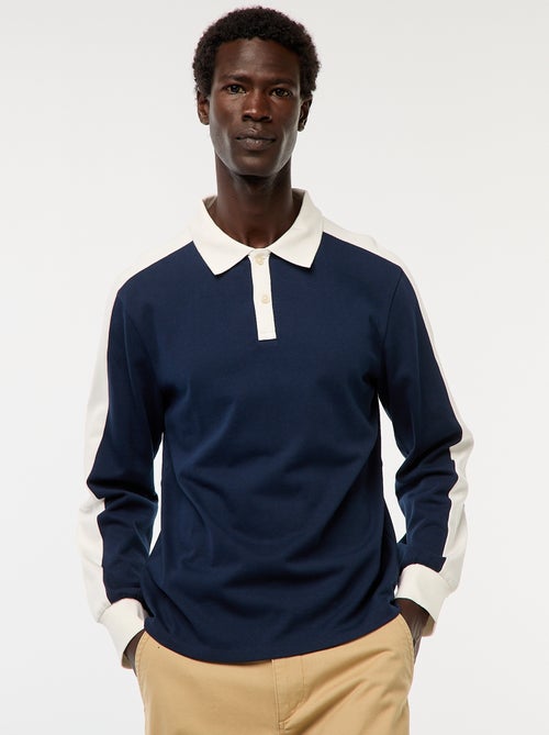 Polo bicolor de mangas compridas - Kiabi
