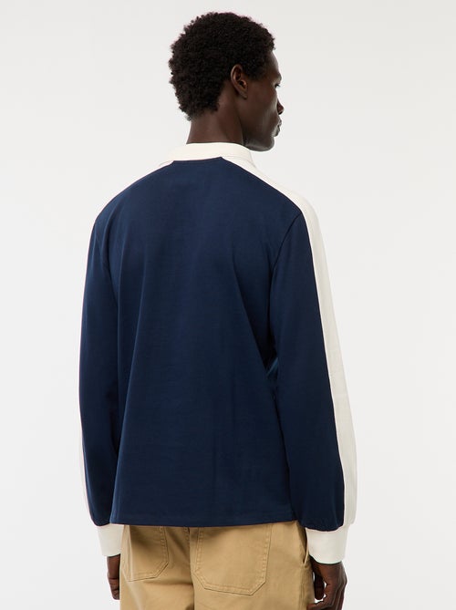 Polo bicolor de mangas compridas - Kiabi