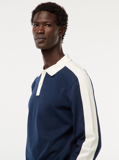 Polo bicolor de mangas compridas - Kiabi