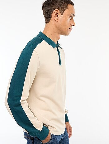 Polo bicolor de mangas compridas