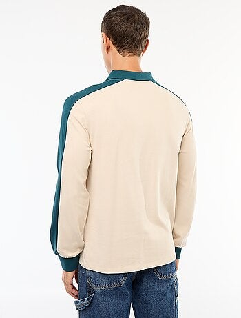 Polo bicolor de mangas compridas
