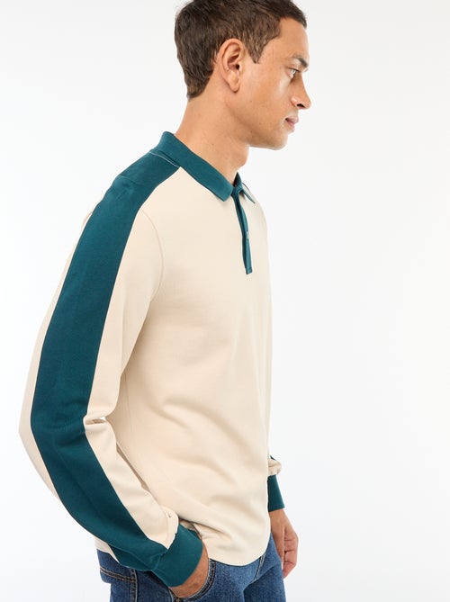 Polo bicolor de mangas compridas - Kiabi
