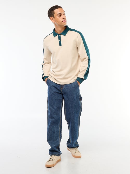 Polo bicolor de mangas compridas - Kiabi