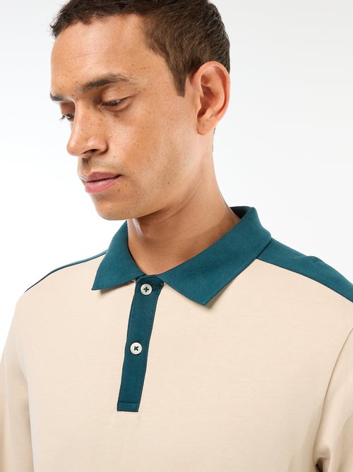 Polo bicolor de mangas compridas - Kiabi