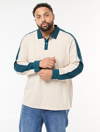 Polo bicolor de mangas compridas