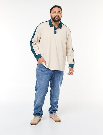 Polo bicolor de mangas compridas