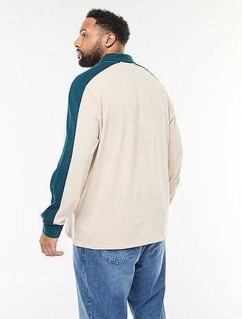 Polo bicolor de mangas compridas