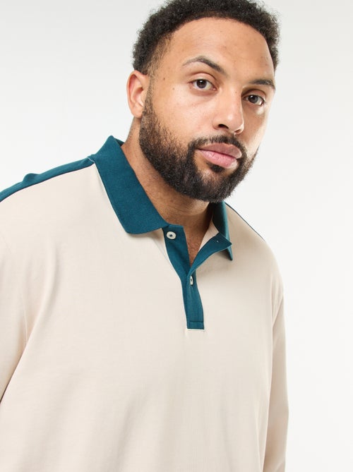 Polo bicolor de mangas compridas - Kiabi