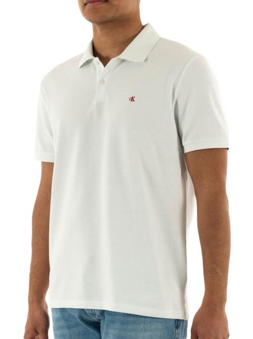 Polo branco calvin klein jeans monogram piqué para homem - Kiabi Polo branco calvin klein jeans monogram piqué para homem - Kiabi