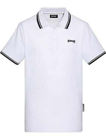 Polo Branco Schott PSWILL2 para Homem