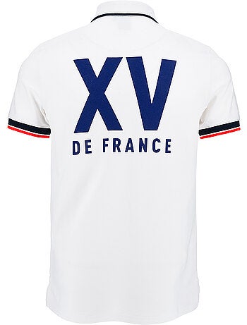 Polo branco seleção francesa de râguebi ? Coleção yannick ? Licença oficial ffr