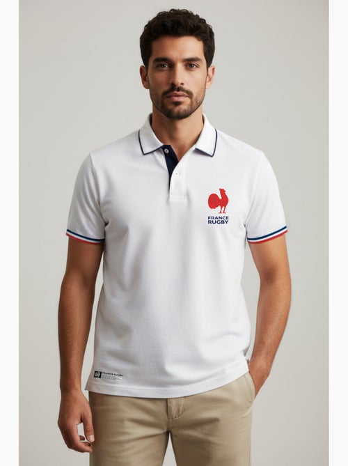 Polo branco seleção francesa de râguebi ? Coleção yannick ? Licença oficial ffr - Kiabi Polo branco seleção francesa de râguebi ? Coleção yannick ? Licença oficial ffr - Kiabi