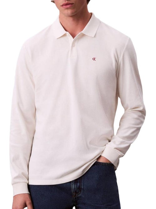 Polo Calvin Klein de Manga Comprida Branco para Homem - Kiabi Polo Calvin Klein de Manga Comprida Branco para Homem - Kiabi