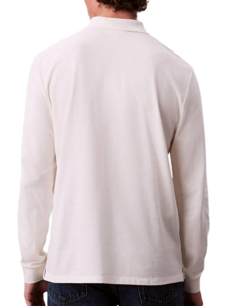 Polo Calvin Klein de Manga Comprida Branco para Homem Branco - Kiabi