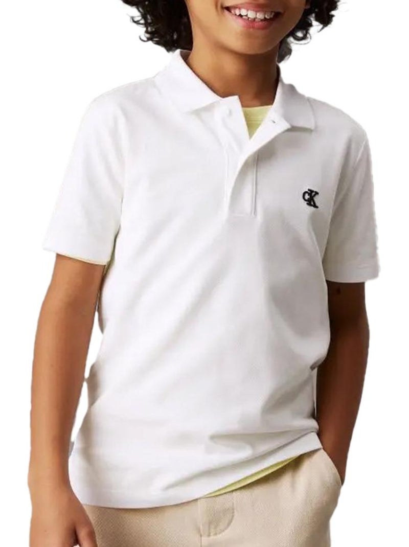 Polo Calvin Klein Jeans Essencial Branco para Rapaz IB0IB02486 Branco - Kiabi