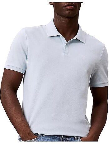 Polo calvin klein jeans monogram pique azul claro para homem
