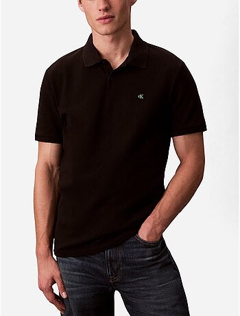 Polo Calvin Klein Jeans Monogram Piqué Preto para Homem