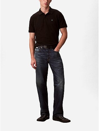 Polo Calvin Klein Jeans Monogram Piqué Preto para Homem