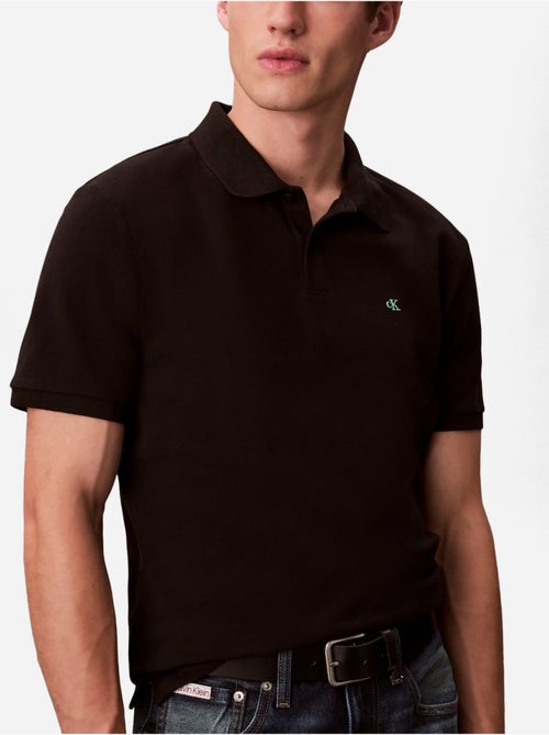 Polo calvin klein jeans monogram piqué preto para homem - Kiabi