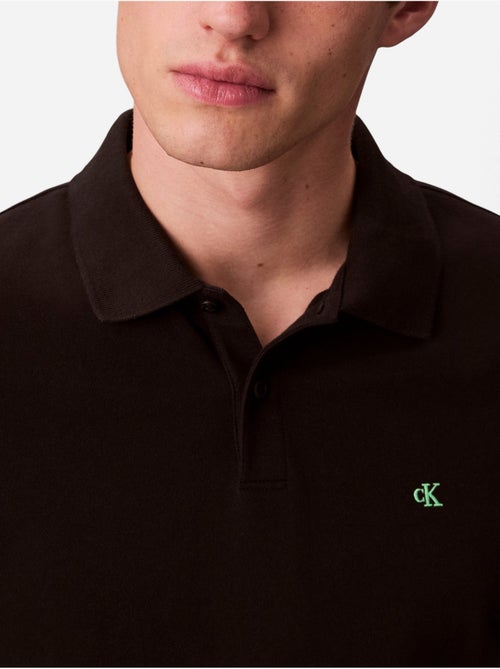 Polo calvin klein jeans monogram piqué preto para homem - Kiabi