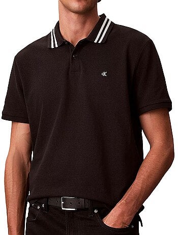 Polo Calvin Klein Jeans Piqué Preto para Homem