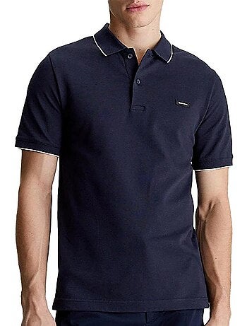 Polo Calvin Klein Jeans Piqué Tippin para Homem Azul Marinho