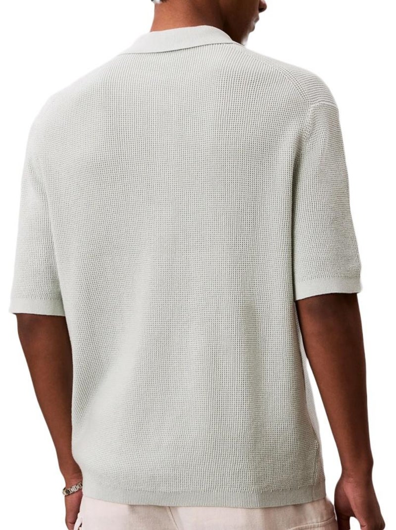 Polo Calvin Klein Jeans Waffle Cinzento para Homem Cinza-prateado - Kiabi