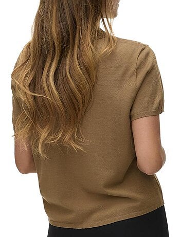 Polo castanho feminino vero moda lenny