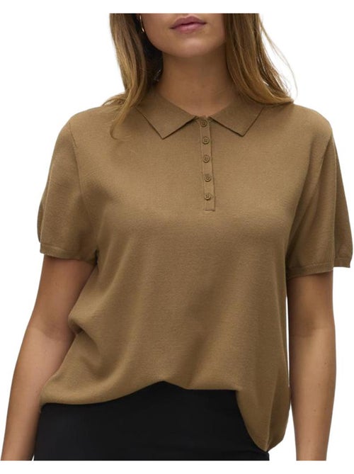 Polo castanho feminino vero moda lenny - Kiabi Polo castanho feminino vero moda lenny - Kiabi