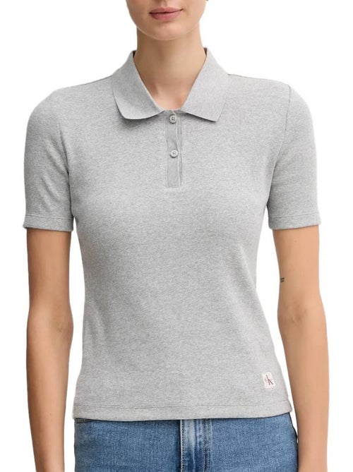 Polo Cinzento Calvin Klein Jeans para Mulher LV047C907G - Kiabi Polo Cinzento Calvin Klein Jeans para Mulher LV047C907G - Kiabi