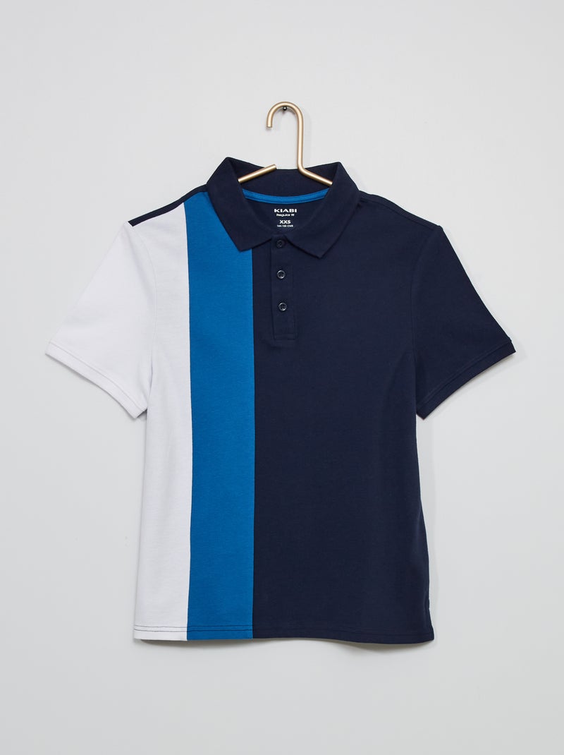 Polo color-block AZUL - Kiabi