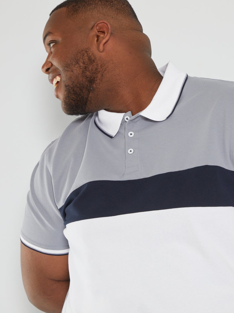 Polo color-block AZUL - Kiabi