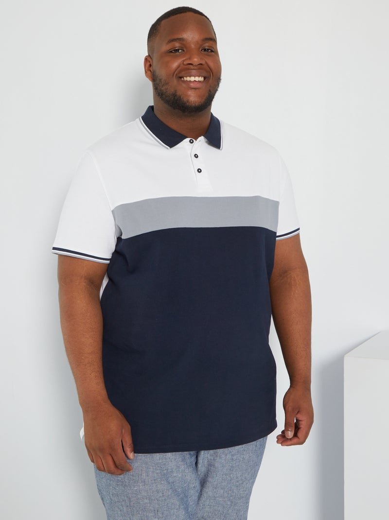 Polo color-block Branco - Kiabi