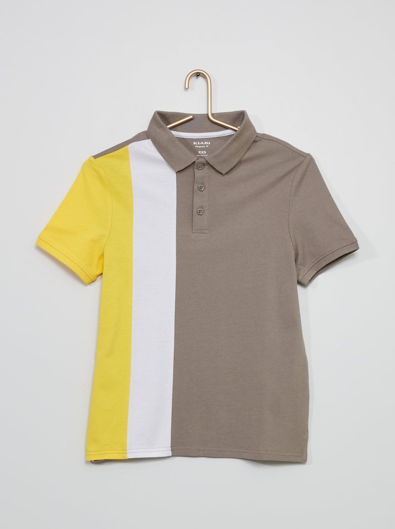Polo color-block CINZA - Kiabi