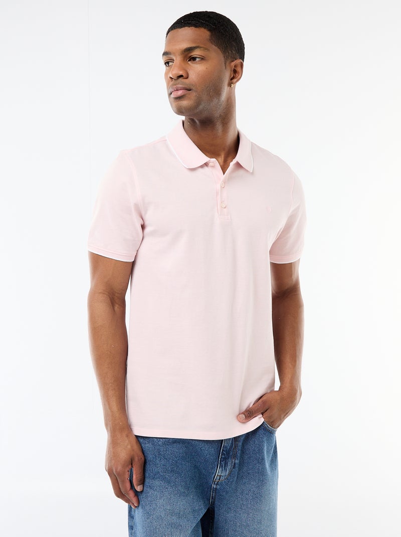 Polo com bordado no peito Rosa - Kiabi