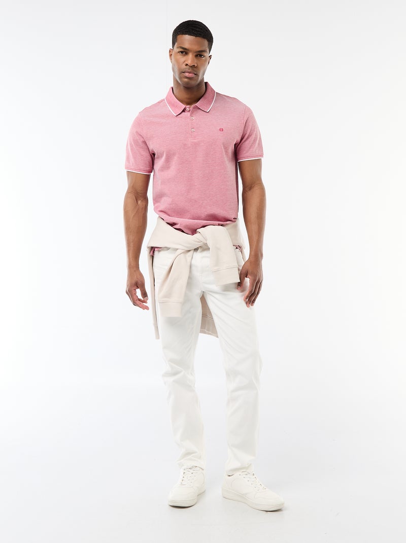 Polo com bordado no peito Vermelho - Kiabi