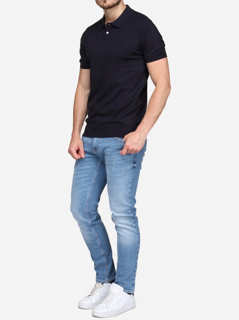 Polo com botão - Frilivin Azul escuro - Kiabi