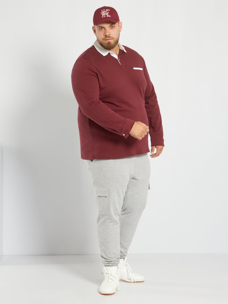 Polo com colarinho de camisa Castanho - Kiabi
