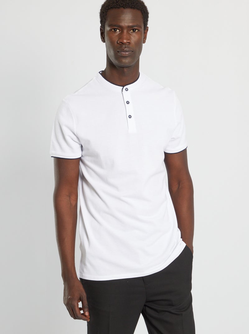 Polo com colarinho mao Branco - Kiabi