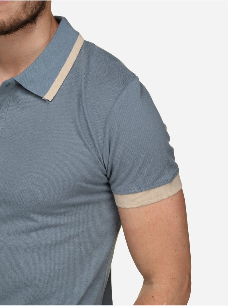 Polo com debrum - Bill Tornade Azul-acinzentado - Kiabi