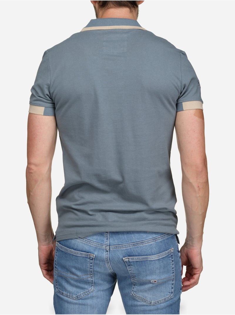 Polo com debrum - Bill Tornade Azul-acinzentado - Kiabi