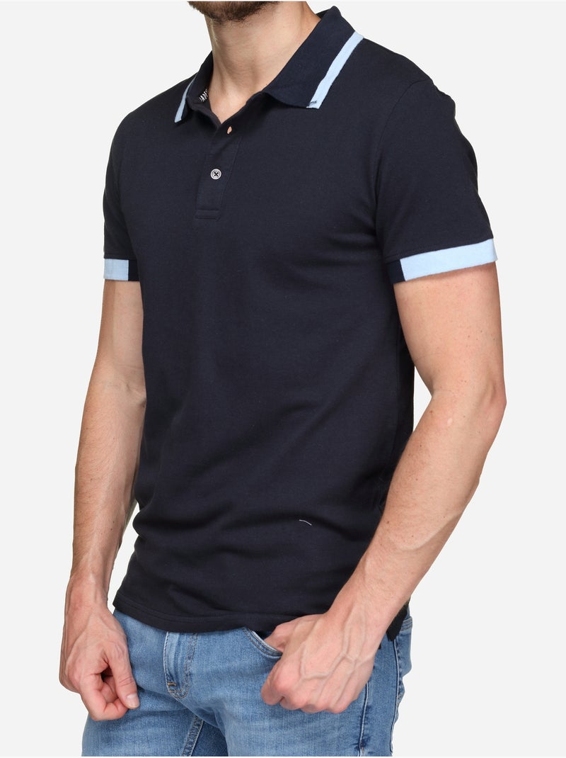 Polo com debrum - Bill Tornade Azul Azul-céu - Kiabi
