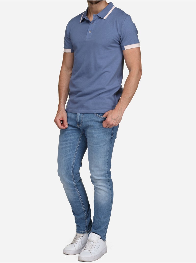 Polo com debrum - Bill Tornade Azul - Kiabi